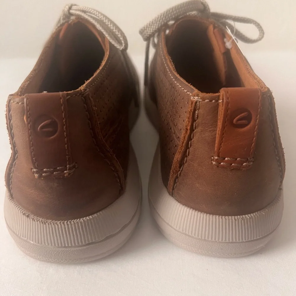 Clark’s Men’s Drift Way Seam Brown Leather‎ Shoes, Size 71/2 M, NWT